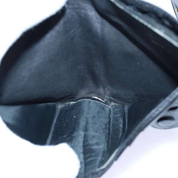 CHANEL COCO Mark Wallet Grained Calf Skin Black Gold CC Auth bs16752 - Picture 12 of 16